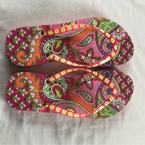 Vera Bradley Paisley In Paradise Flip Flops Size M (7-8) NWT - Picture 6 of 8